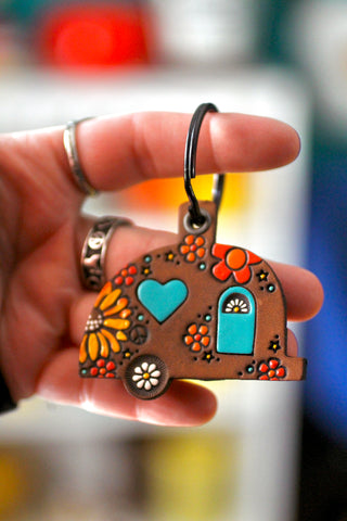 Retro Camper Keychain