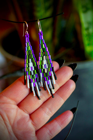 Beetlejuice Beaded Earrings