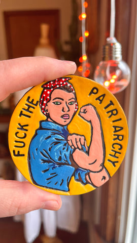 PREORDER - FUCK THE PATRIARCHY Pin White