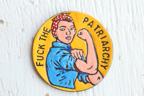 PREORDER - FUCK THE PATRIARCHY Pin White