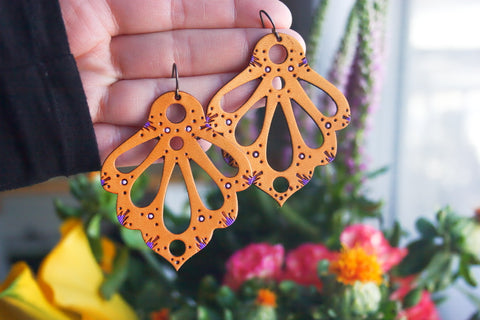 Lacy Art Nouveau Teardrop Earrings