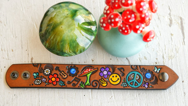 Woodstock Hippie Leather Cuff