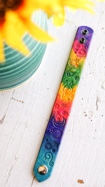 Galaxy Tie-Dye Leather Cuff