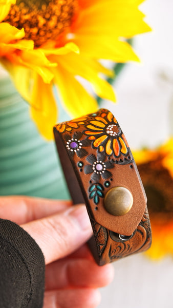 Western Floral & Wildflower Leather Cuff