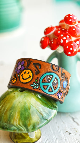 Woodstock Hippie Leather Cuff