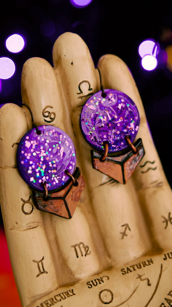 PREORDER Soothsayer's Glitter Crystal Ball Earrings – Mesa Dreams