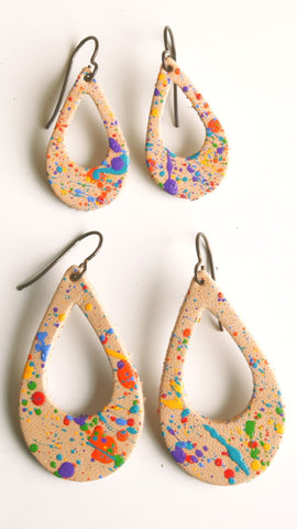 Medium and Small Teardrop Mod Splatter Earrings