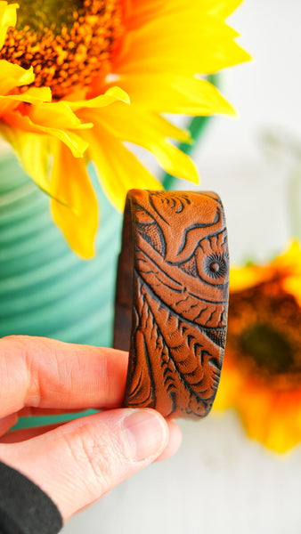 Western Floral & Wildflower Leather Cuff