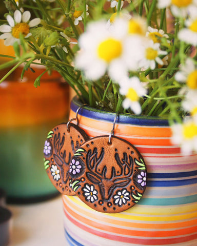 Boho Woodland Deer Earrings