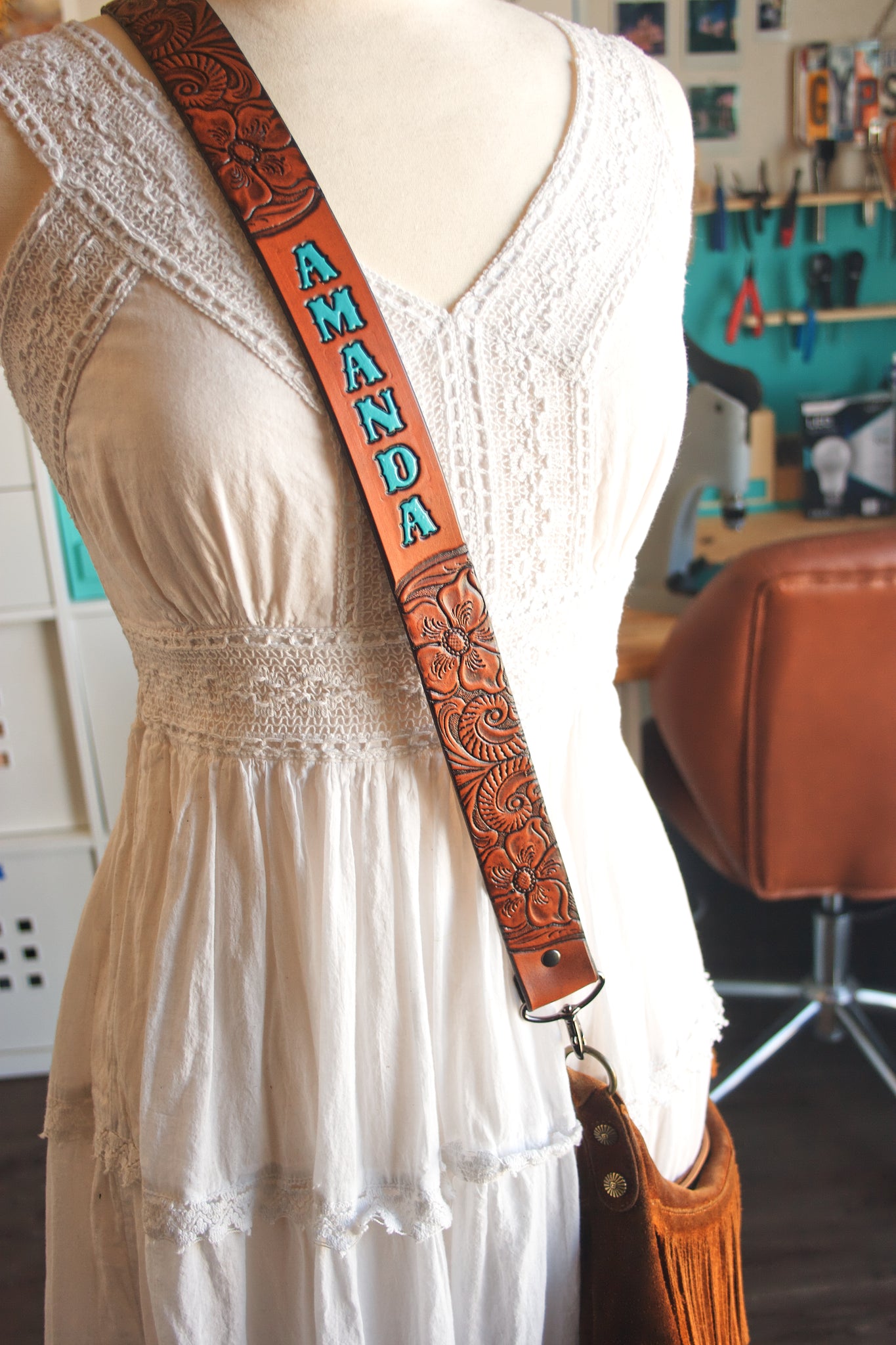 Western Floral Purse Strap