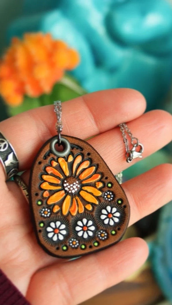 Sunflowers and Daisy Necklace